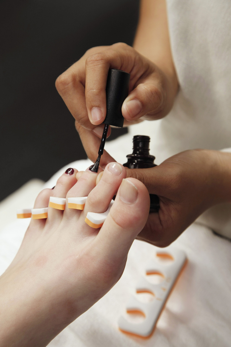 Woman receiving pedicure